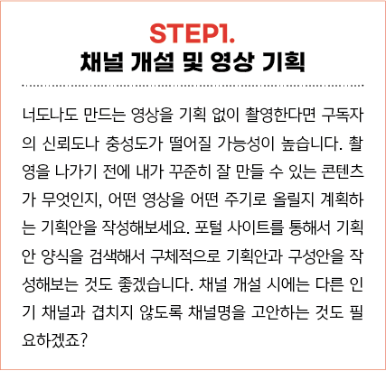 채널 개설 및 영상 기획
